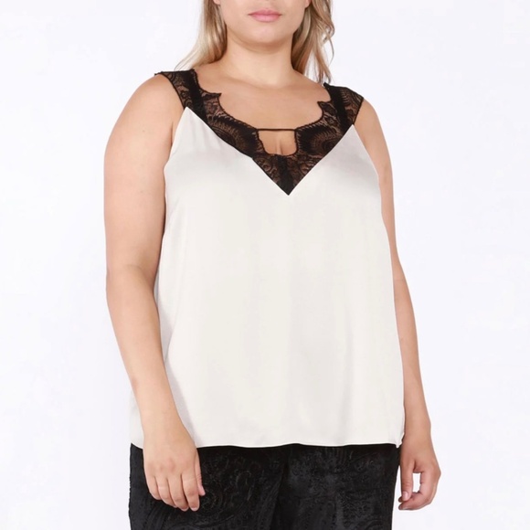 Stunning Ivory Women’s Plus size Lace Trim Satin Cami, brand new condition. - Picture 1 of 11